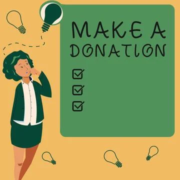 Conceptual caption Make A Donation. Business approach Donate giving things not Stock Illustration