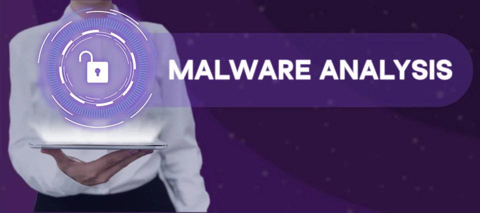 Conceptual caption Malware Analysis. Business idea performs deep analysis of Stock Photos