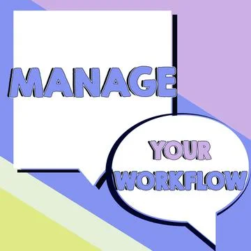 Conceptual caption Manage Your Workflow. Conceptual photo Workforce organization 스톡 일러스트