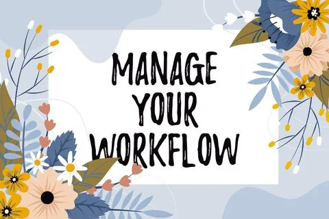 Conceptual caption Manage Your Workflow. Word Written on Workforce organization Stockillustratie