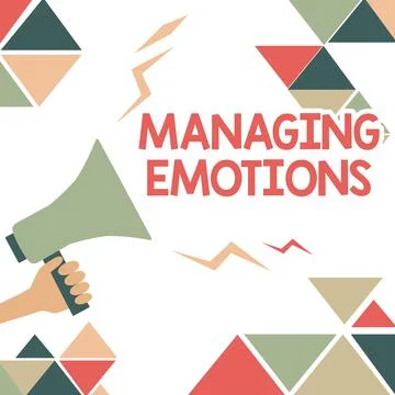 Conceptual caption Managing Emotions. Conceptual photo Controlling feelings in Stock Illustration