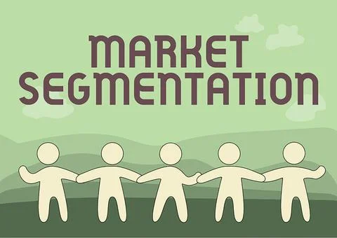Conceptual caption Market Segmentation. Word Written on dividing a market of Stock Illustration
