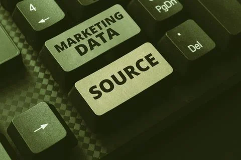 Conceptual caption Marketing Data Source. Business concept connection set up to Stock Photos