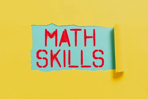 Conceptual caption Math Skills. Word for starting to learn how to count numbers Stock Photos