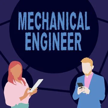 Conceptual caption Mechanical Engineer. Word for Applied Engineering Discipline Stock Illustration