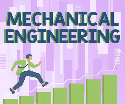 Conceptual caption Mechanical Engineering. Conceptual photo deals with Design Stock Illustration