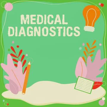 Conceptual caption Medical Diagnostics. Concept meaning a symptom or Stock Illustration