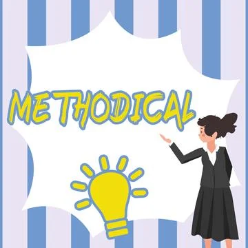 Conceptual caption Methodical. Word Written on System of Methods used in a study Stock Illustration