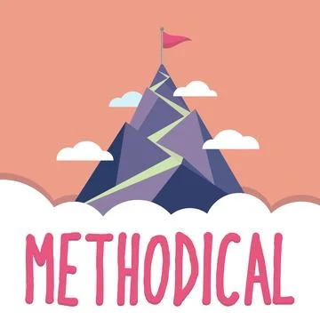 Conceptual caption Methodical. Word Written on System of Methods used in a study イラスト素材