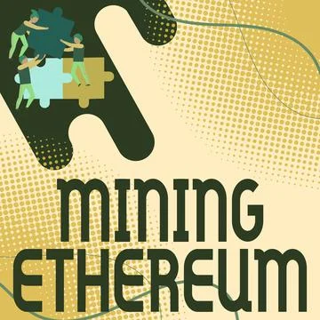 Conceptual caption Mining Ethereum. Conceptual photo the process of increasing イラスト素材