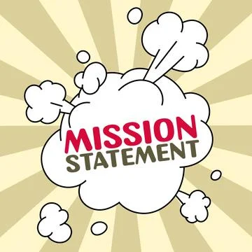 Conceptual caption Mission Statement. Concept meaning Formal summary of the aims Stock Illustration