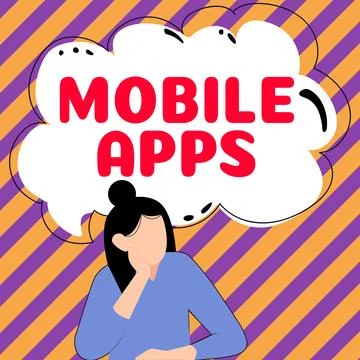 Conceptual caption Mobile Apps. Business overview small programs are made to Stock Illustration