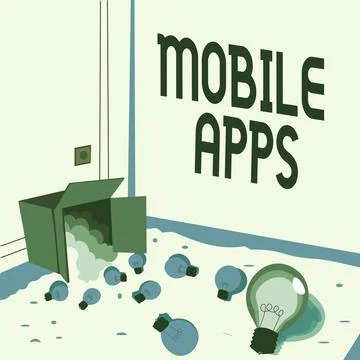 Conceptual caption Mobile Apps. Concept meaning small programs are made to work 스톡 일러스트