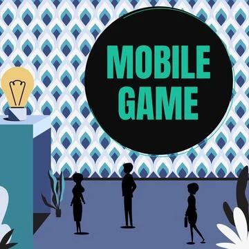 Conceptual caption Mobile Game. Conceptual photo they are entertaining programs Stock Illustration