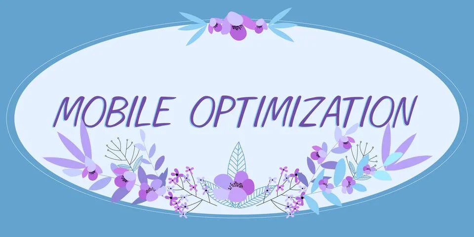 Conceptual caption Mobile Optimization. Business showcase Site Content Illustrazione stock