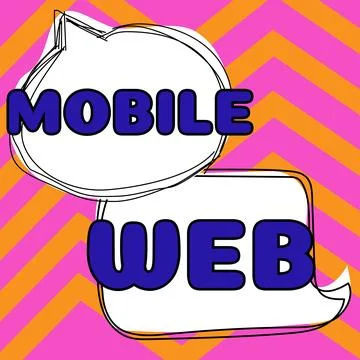Conceptual caption Mobile Web. Business approach browser-based internet services 스톡 일러스트