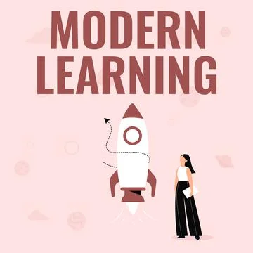 Conceptual caption Modern Learning. Business concept flexible and agile setup Stock Illustration
