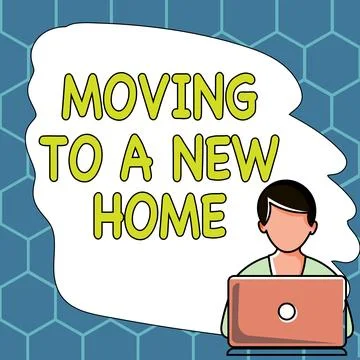 Conceptual caption Moving To A New Home. Internet Concept help moves the Illustration