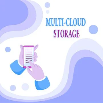 Conceptual caption Multi Cloud Storage. Conceptual photo use of multiple cloud 스톡 일러스트