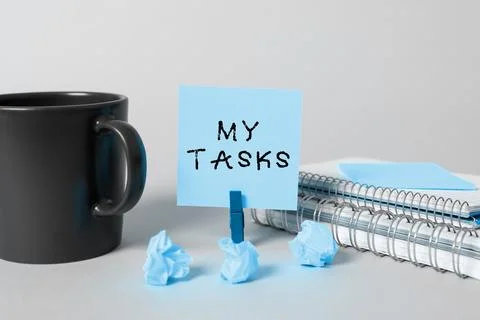 Conceptual caption My Tasks. Internet Concept assigned piece of work often to be Foto stock