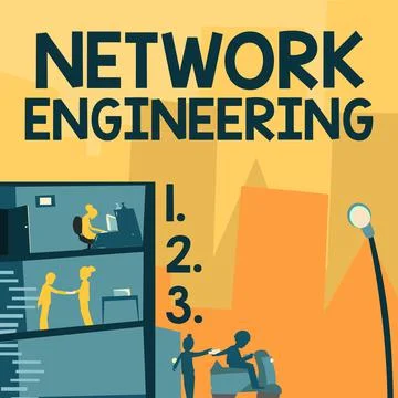 Conceptual caption Network Engineering. Business showcase professional who ha Illustrazione stock