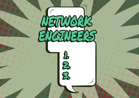 Conceptual caption Network EngineersTechnology professional Skilled in computer Illustrazione stock