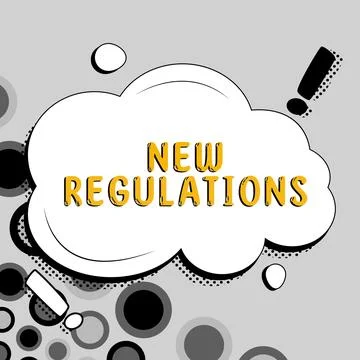 Conceptual caption New Regulations. Concept meaning Regulation controlling the Stock Illustration