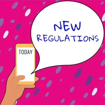 Conceptual caption New Regulations. Internet Concept Regulation controlling the Stock Illustration