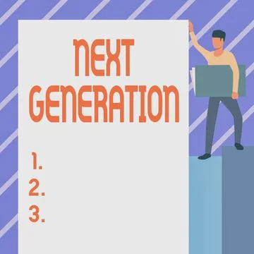 Conceptual caption Next Generation. Internet Concept product that has been Ilustración de archivo