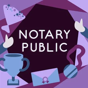 Conceptual caption Notary Public. Conceptual photo Legality Documentation Stock Illustration