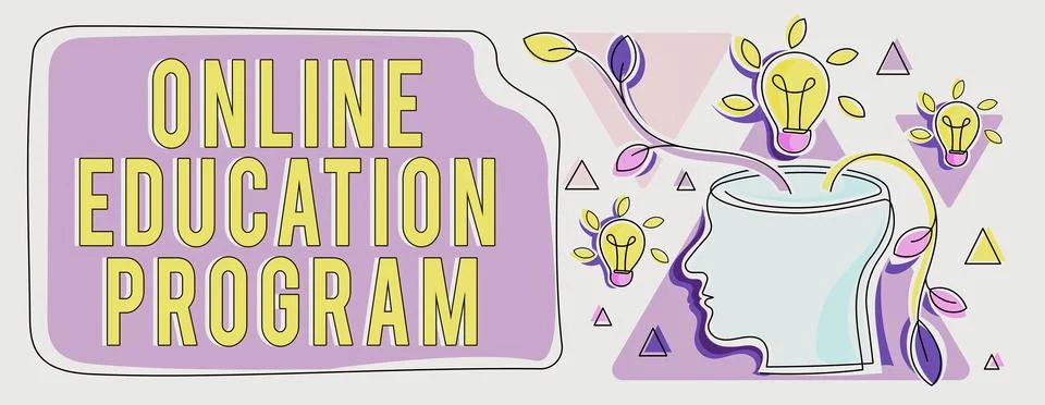 Conceptual caption Online Education Program. Concept meaning Software Ilustración de archivo