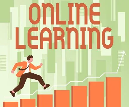 Conceptual caption Online Learning. Business approach Larning with the Illustrazione stock
