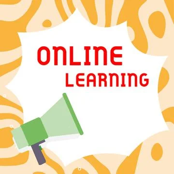 Conceptual caption Online Learning. Business showcase Larning with the 스톡 일러스트