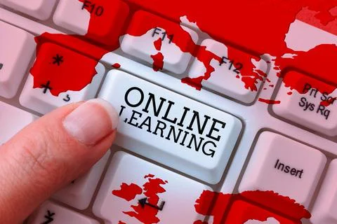 Conceptual caption Online Learning. Conceptual photo Larning with the assistance 写真素材