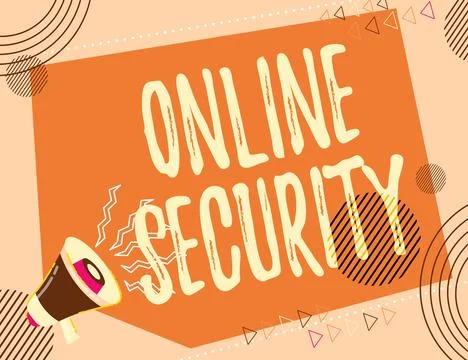Conceptual caption Online Security. Business overview act of ensuring the 库存插图