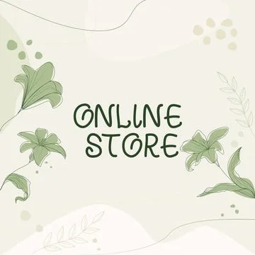 Conceptual caption Online Store. Conceptual photo A website that offers items Illustrazione stock