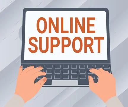 Conceptual caption Online Support. Internet Concept range of services which Stock Illustration
