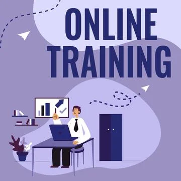 Conceptual caption Online Training. Word for Computer based training Distance or 스톡 일러스트