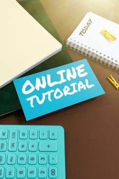 Conceptual caption Online Tutorial, Word Written on process of tutoring in an 库存照片