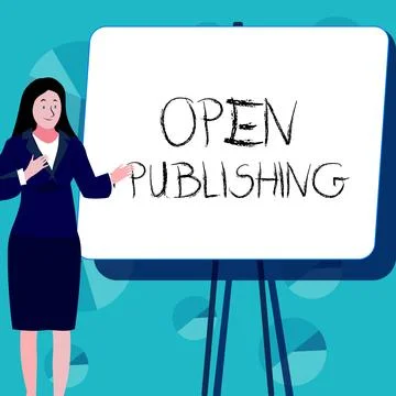 Conceptual caption Open Publishing. Business approach online access to many Stock Illustration