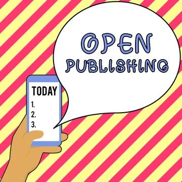 Conceptual caption Open Publishing. Business overview online access to many Stock Illustration