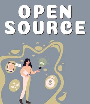 Conceptual caption Open Source. Business showcase denoting software which Stock Illustration