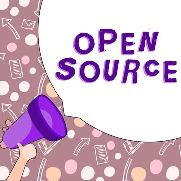 Conceptual caption Open Source. Business idea denoting software which original Stock Illustration