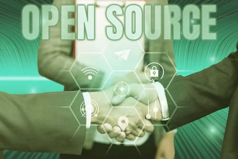 Conceptual caption Open Source. Business approach denoting software which Stockfoto's