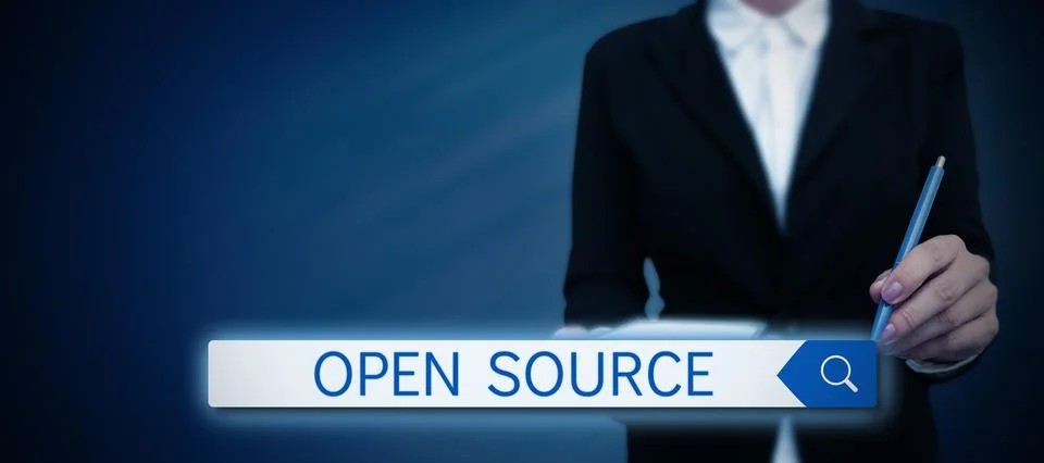 Conceptual caption Open Source. Business approach denoting software which 스톡 사진
