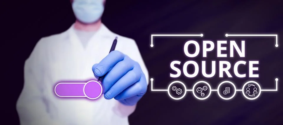 Conceptual caption Open Source. Business concept denoting software which Foto stock