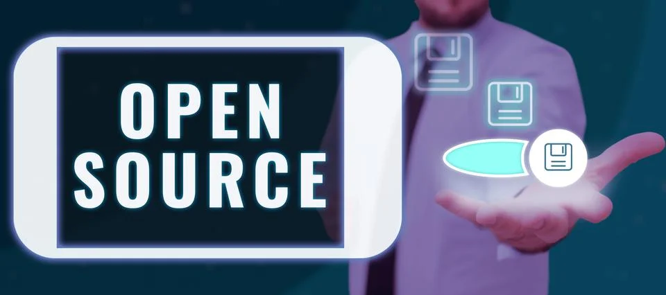 Conceptual caption Open Source. Business overview denoting software which Foto stock