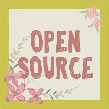 Conceptual caption Open Source. Internet Concept denoting software which Stock Illustration