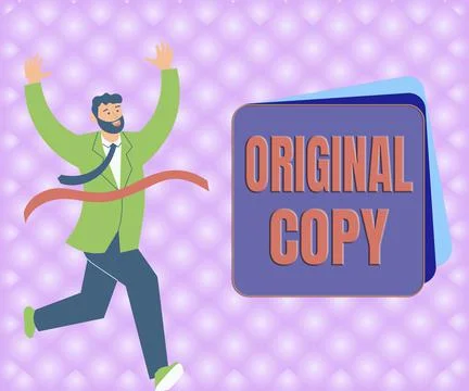 Conceptual caption Original Copy. Word for Main Script Unprinted Branded 스톡 일러스트