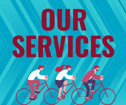 Conceptual caption Our Services. Internet Concept The occupation or function of 库存插图